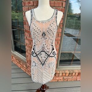 Tracy Reese 100% Silk Beaded Evening Dress - sz 8